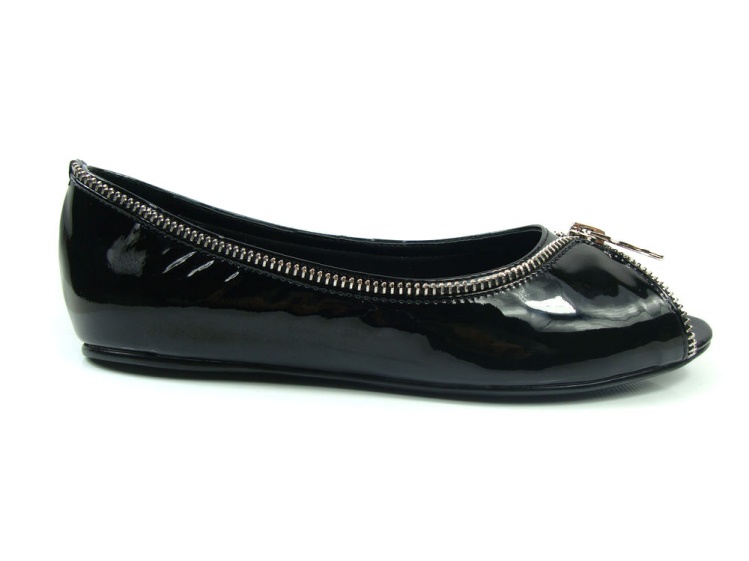 Alexander McQueen Leather zip Flat Shoes Black