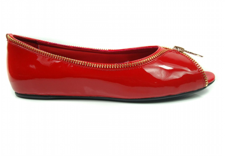 Alexander McQueen Leather zip Flat Shoes Red