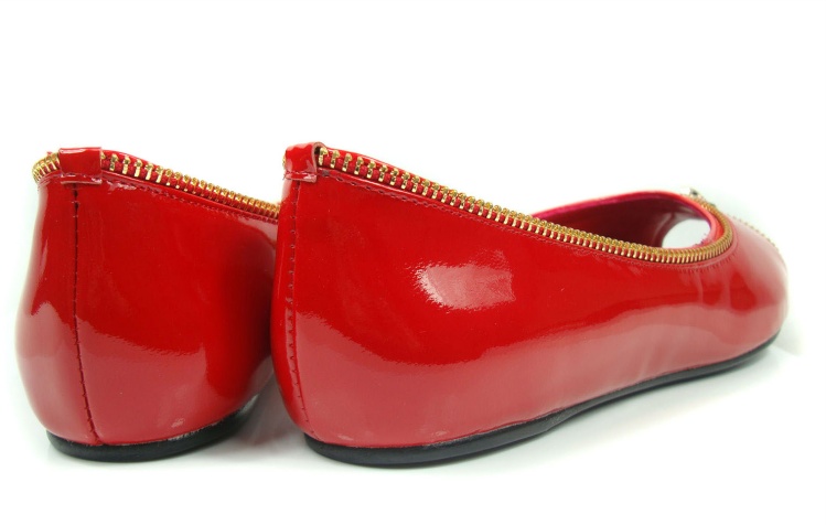 Alexander McQueen Leather zip Flat Shoes Red