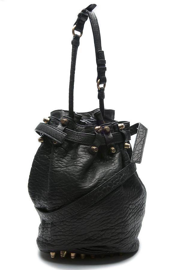 Alexander Wang Diego Studded Buckle Shoulder Bag Black