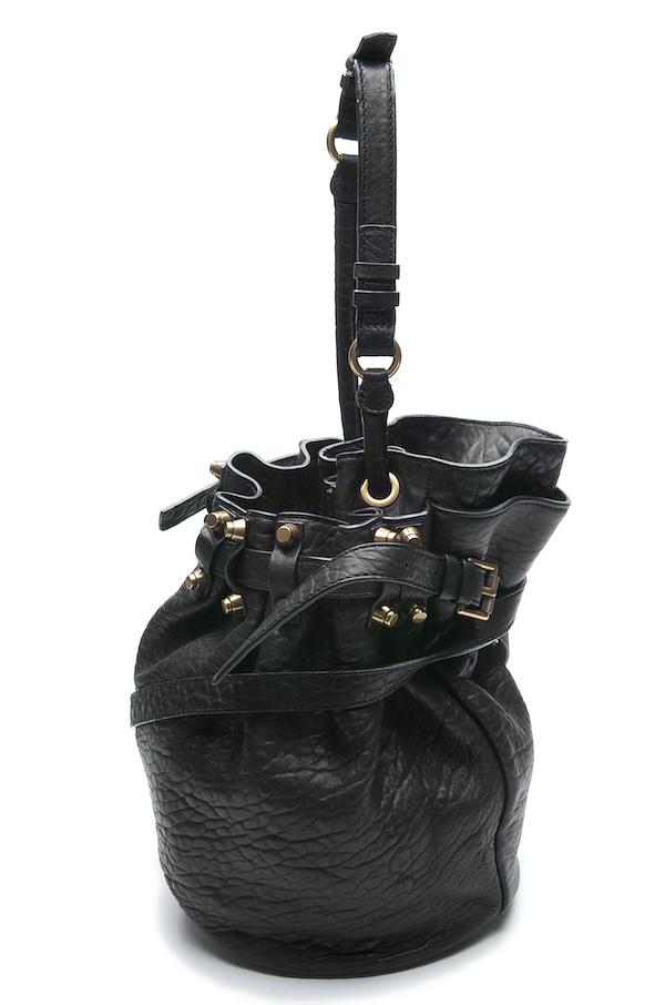 Alexander Wang Diego Studded Buckle Shoulder Bag Black