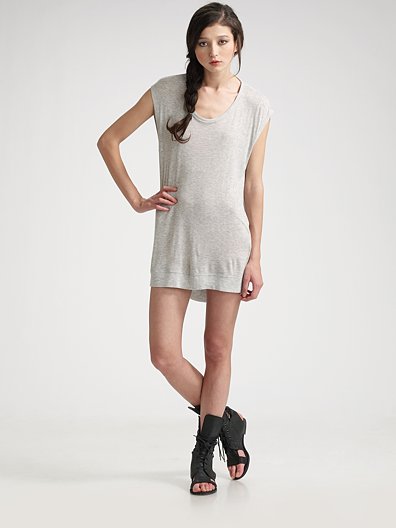 Alexander Wang Drape-Back Tunic Backless Dress