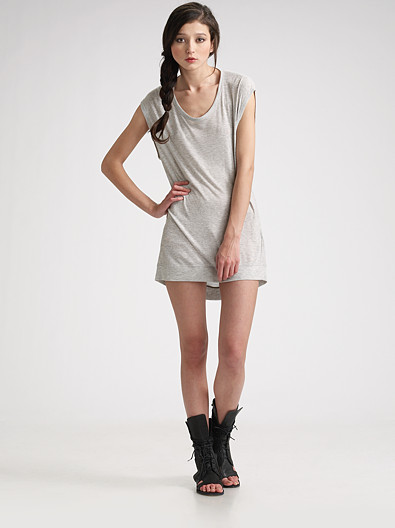 Alexander Wang Drape-Back Tunic Backless Dress