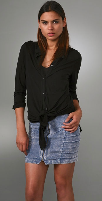 Charlotte Ronson Tied Boyfriend Shirt