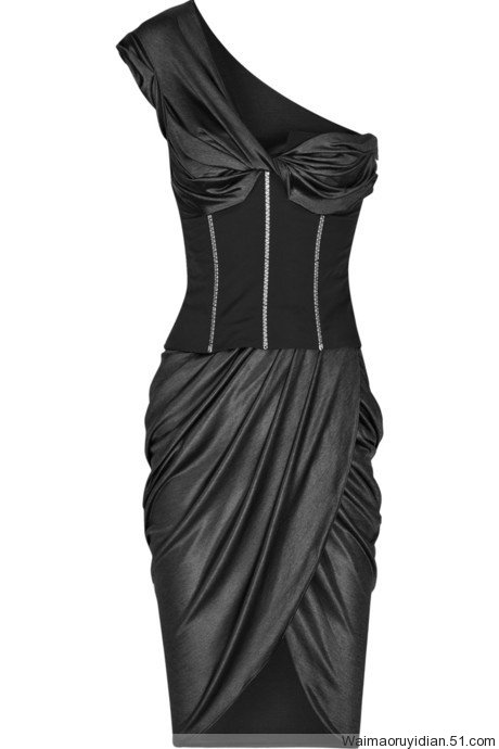 Alexander Wang Corseted satin-jersey dress (Black)