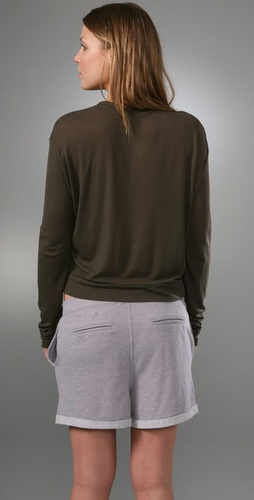 Alexander Wang 1x1 Rib Long Sleeve Tee with Pocket