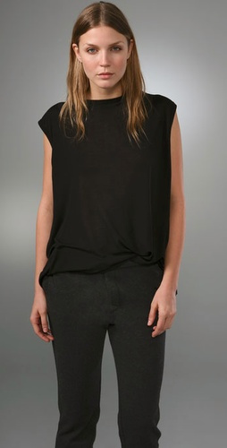 Alexander Wang Boat Neck Tee with Capelet