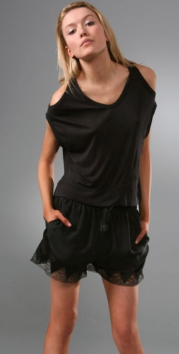 Alexander Wang Tee with Shoulder Cutouts (Black)