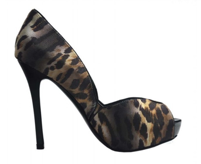 Alexander McQueen Leopard grain Open-toe Pumps