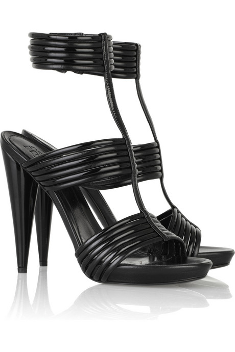 Alexander McQueen Leather T bar sandals Black