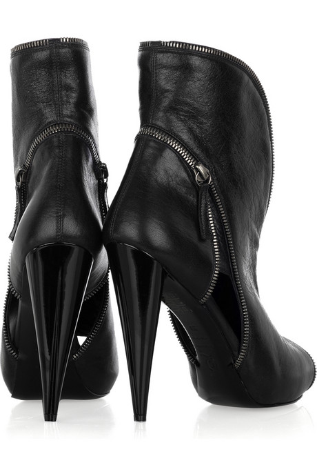 Alexander McQueen Cutout leather ankle boots