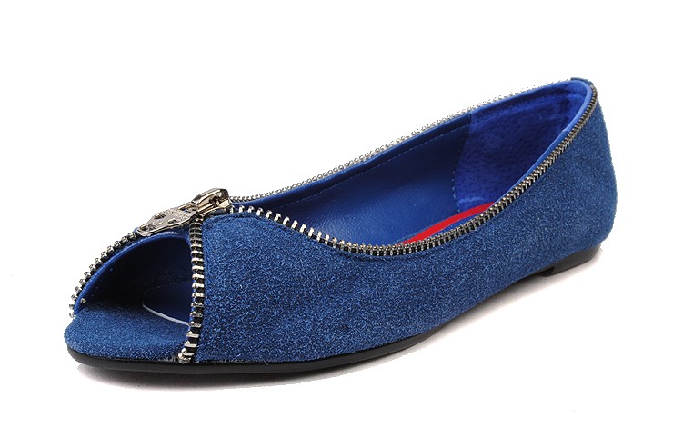 Alexander McQueen Leather zip Flat Shoes Blue