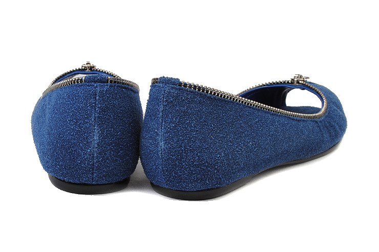 Alexander McQueen Leather zip Flat Shoes Blue