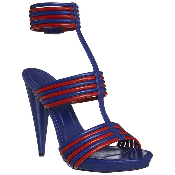 Alexander McQueen Leather T bar sandals Blue