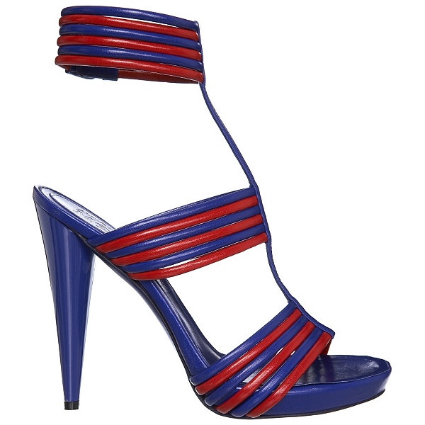 Alexander McQueen Leather T bar sandals Blue