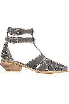 alexander Wang Jac Suede T Strap Flat Sandals