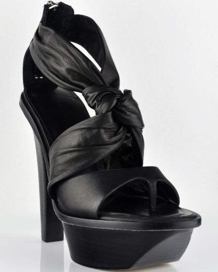 Alexander Wang Jannifer Mod Black Calfskin Thick Awl Heel Black