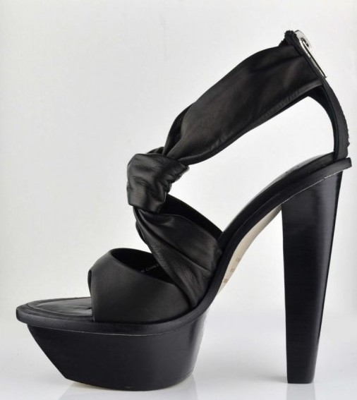 Alexander Wang Jannifer Mod Black Calfskin Thick Awl Heel Black