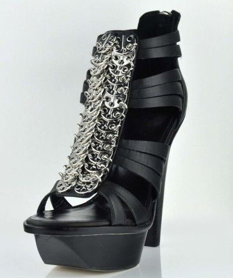 Alexander Wang Jannifer Mod Black Heavy Metal Thick Heel