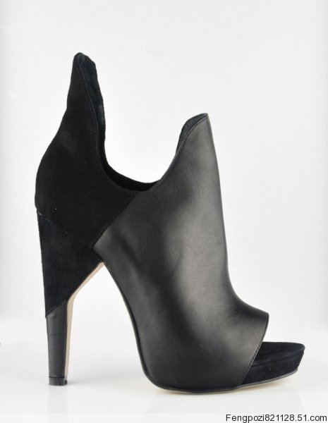 Alexander Wang Devon Open Toe Sude Booties Black