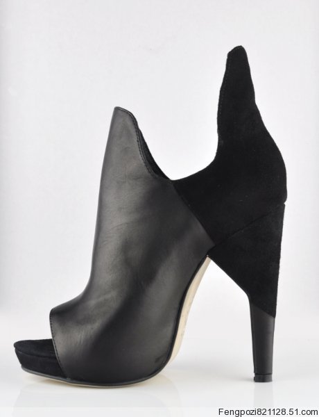 Alexander Wang Devon Open Toe Sude Booties Black