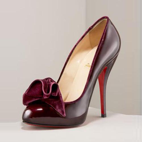 Christian Louboutin Lady Page Velvet-Bow Pump