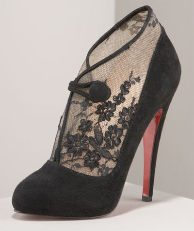 Christian Louboutin Lace Button Bootie