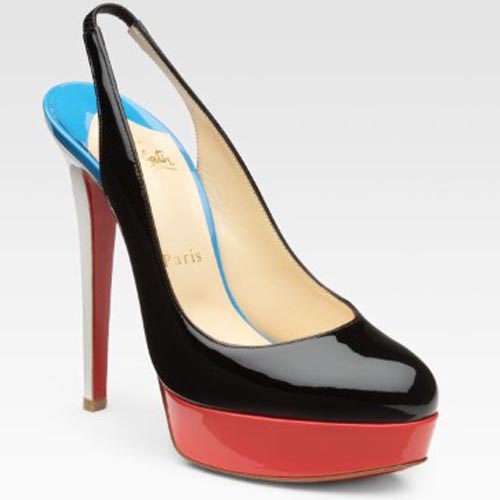 Christian Louboutin Bianca Patent Leather Slingbacks black-coral