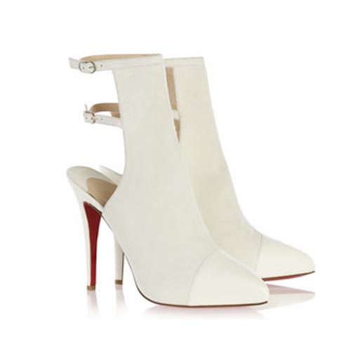 Christian Louboutin Lynn 120 backless ankle boots white