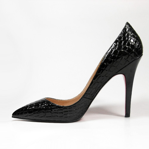 Christian Louboutin pumps black Pigalle python leather