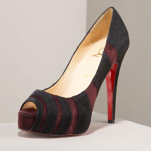 Christian Louboutin Bicho Striped Suede Pump(red)