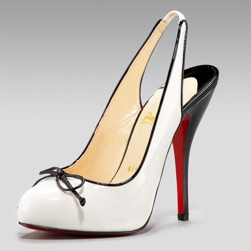 Christian Louboutin Slingback Bow Pump white