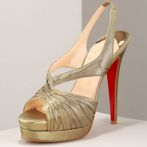 Christian Louboutin Double-Platform Sandal Gold