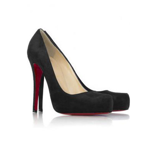 Christian Louboutin Rolando Hidden-Platform Pump Black suede