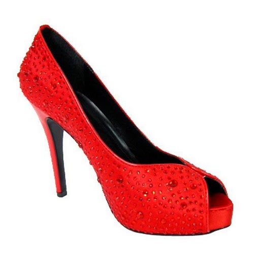 Alexander Mcqueen swarovski peep toe pumps red