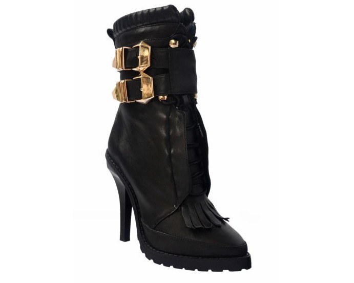 ALEXANDER WANG Lara high heel leather combat boots