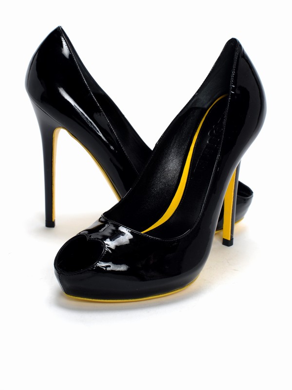 Alexander Mcqueen Black/yellow Patent Leather Pumps