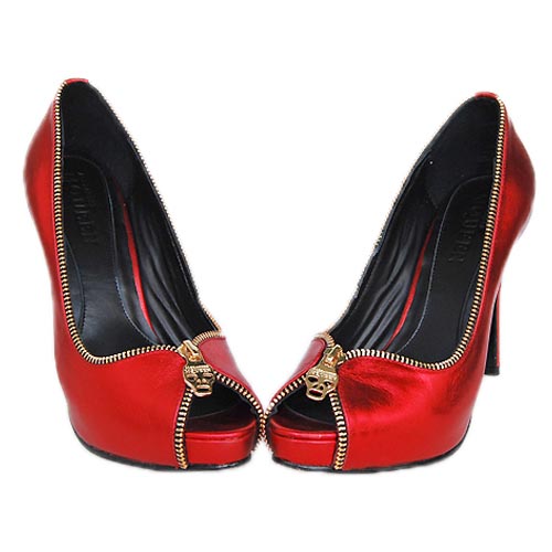 Alexander Mqueen Red Peep toe Pumps