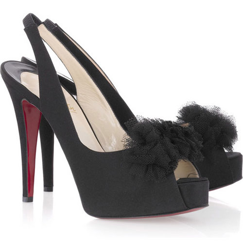 Christian louboutin slingback suede sandals Black