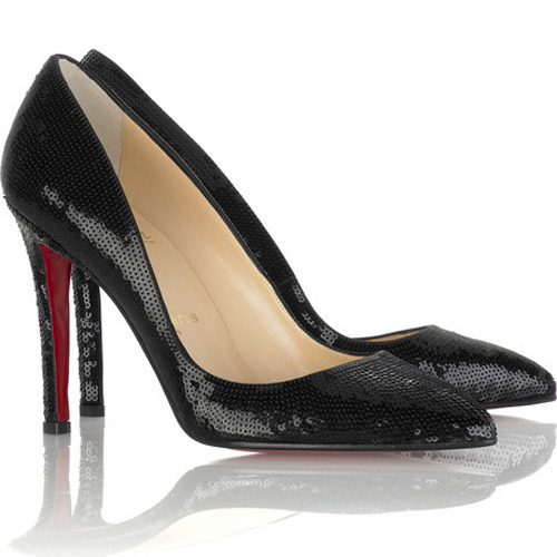 Christian Louboutin Decollete paillette pumps black