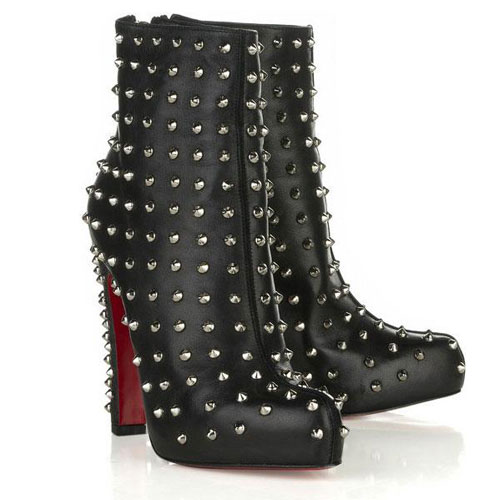 Christian Louboutin Ariella Clou Silver Studded Boot Black