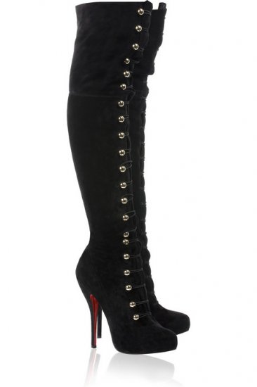 Christian Louboutin Button-Up OTK Boot Black