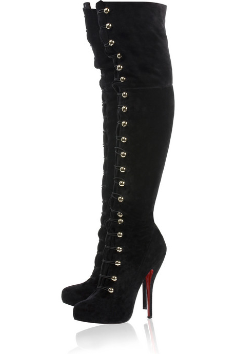 Christian Louboutin Button-Up OTK Boot Black