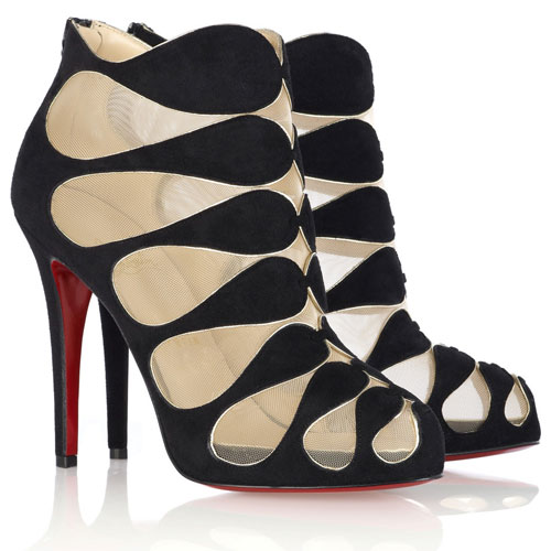 Christian Louboutin Circus Cutout Suede Bootie