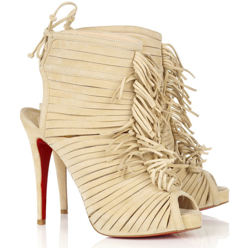 Christian Louboutin Deva 120 suede fringed boots