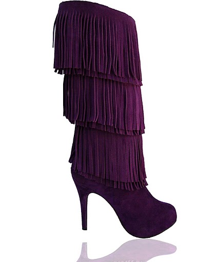 Christian Louboutin For Ever Tina Suede Platform Boots Purple