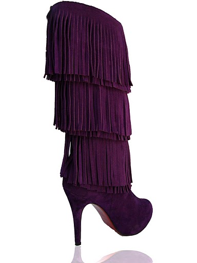 Christian Louboutin For Ever Tina Suede Platform Boots Purple