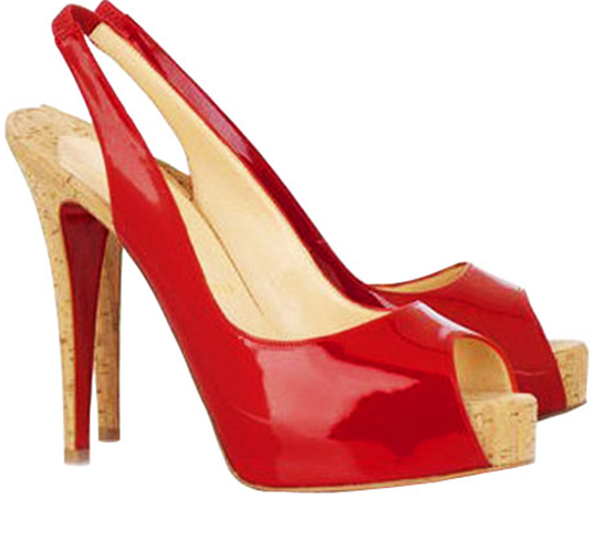 Christian Louboutin Cork Platform Pump Red