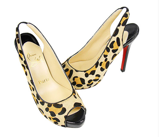 Christian Louboutin N. Prive fabric slingbacks leopard