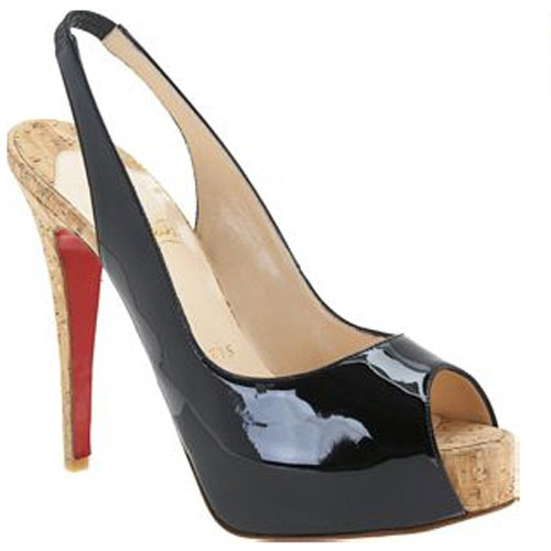 Christian Louboutin Peep-Toe Slingback Black